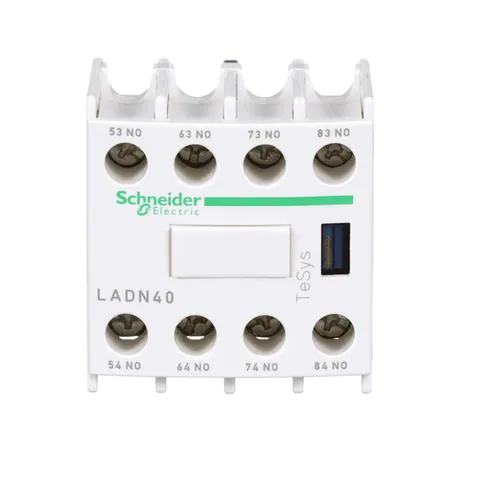 Schneider Electric LADN40 TeSys Deca Auxiliary Contact Block - 4 NO - Screw Clamp Terminals (LC1D09-150) — Contactores y relés