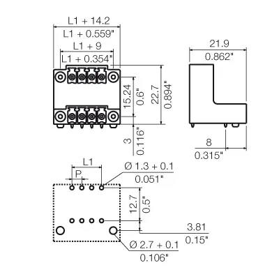 Weidmuller 1034080000 PCB Plug-In Connector SCDV-THR 3.81/24/90F 3.2SN BK BX — Accesorios generales