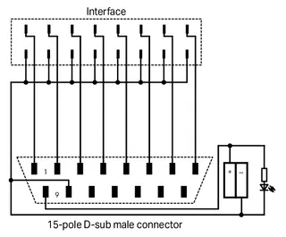 Wago 857-986 Interface adapter; 15-pole; High-side switching input — SPS