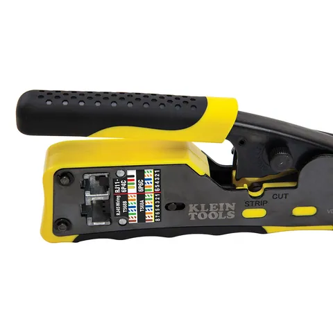 Klein Tools VDV226-110 Ratcheting Cable Crimper / Stripper / Cutter, for Pass-Thru™ — Hand & Power Tools