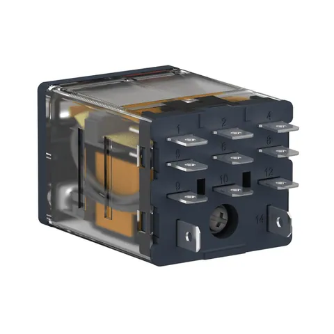Schneider Electric RPM32B7 plug-in relay, 15A, 3C/O, with LED and lockable test button, 24V AC — Contactores y relés
