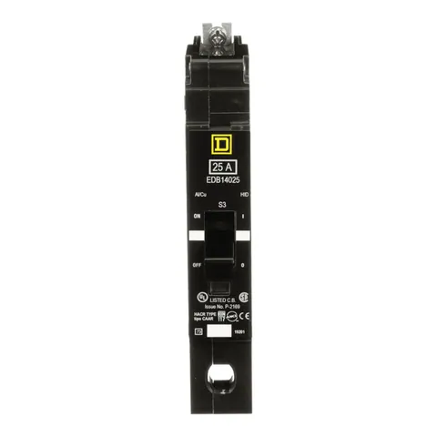 Schneider Electric EDB14025 Mini circuit breaker, E-Frame, 25A, 1 pole, 277 VAC, 25 kA max, bolt on — General Accessories