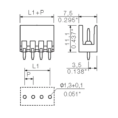 Weidmuller 1604770000 3.50 mm PCB Plug-in Connector Male Header 2-Pole 180° — Accessori generali
