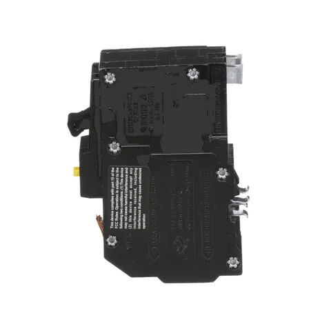 Schneider Electric QO215GFI Mini circuit breaker, QO, 15A, 2 pole, 120/240VAC, 10kA, 6mA grd fault A, pigtail, plug in mount — General Accessories
