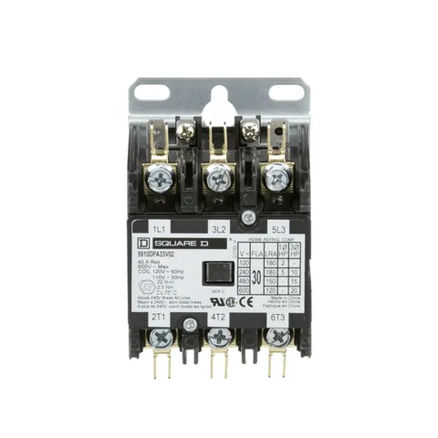 Schneider Electric 8910DPA33V02 Contactor, Definite Purpose, 30A, 3 pole, 20HP at 575VAC, 3 phase, 110/120VAC 50/60Hz coil, open — Electronics & PCBs