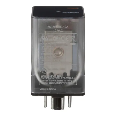Schneider Electric 750XBXRC-12A General purpose relay, SE Relays, 750R, DPDT, 10A, 12 VAC, octal terminal 8 pins, clear cover — Akcesoria ogólne