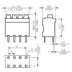 Weidmuller 1875570000 3-Pole PCB Terminal LSF-SMT 3.81/03/180 3.5SN BK RL — Accesorios generales