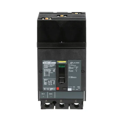 Schneider Electric HJA36050 PowerPacT H-Frame Circuit Breaker, 50A, 3 Pole, 600VAC, 25kA, I-Line, Thermal Magnetic, 80%, ABC — Accessori generali