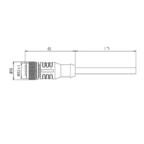 Weidmuller 1865871000 M12 Connector, 8-Pole, 10m Length — Industrial Cables & Wires