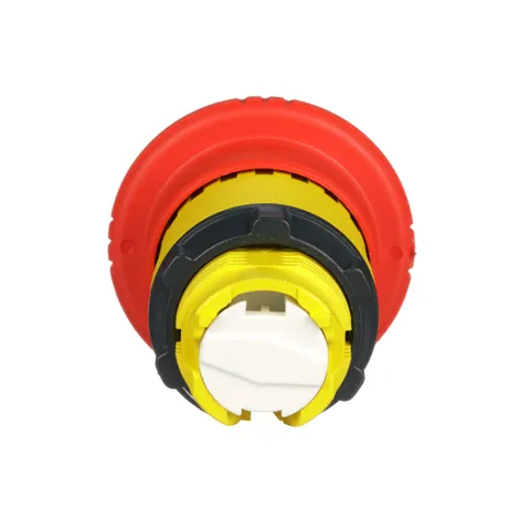 Schneider Electric ZB4BS844 Harmony, 22mm Push Button, emergency stop head, trigger and latching turn release, red, 40 mm mushroom, unmarked — Switches & Modular Apparatus