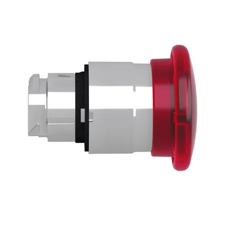 Schneider Electric ZB4BW643 Illuminated Emergency Switching Off Push Button, Harmony XB4, Metal, Red Mushroom 40mm, 22mm, Universal LED — Interruptores y aparamenta modular