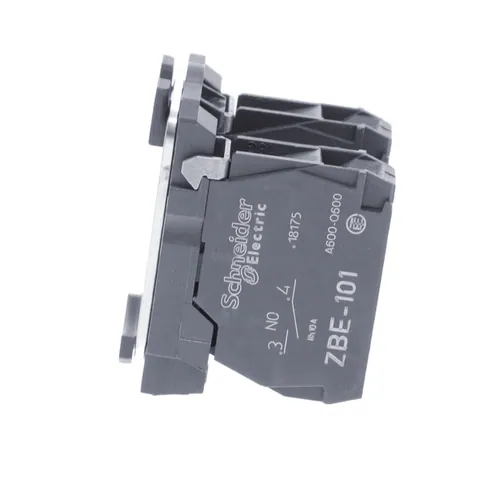 Schneider Electric ZB5AZ103 Single contact block with body fixing collar, Harmony XB5, plastic, screw clamp terminal, 2NO — Switches & Modular Apparatus