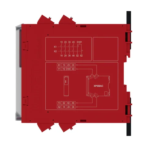 Schneider Electric XPSBAC34AC safety module, Harmony XPS, estop or guard, connected to supply terminals 48 to 240V AC or DC , no inputs, spring — Controllers & Regulators