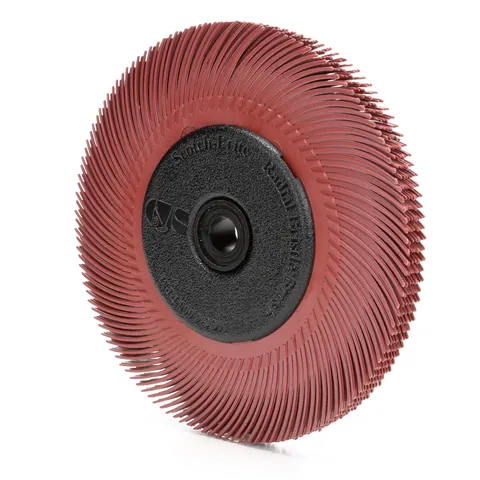 3M 7100138299 Scotch-Brite Radial Bristle Brush, 6 in x 7/16 in x 1 in 220 with Adapter, 5 ea/Case — General Accessories