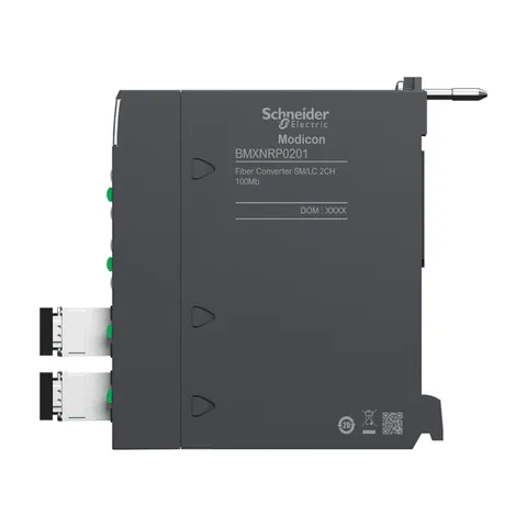Schneider Electric BMXNRP0201 fiber converter module, Modicon X80, single mode — PLC