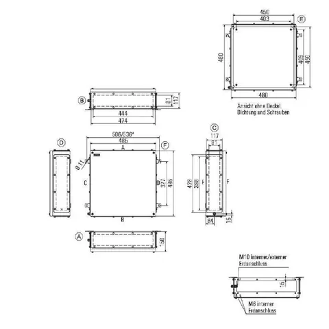 Weidmuller 1196200000 Terminal Box - Fixing Screw, Empty Enclosure, Stainless Steel, KTB FS 484815 S4E0 — Accessori generali
