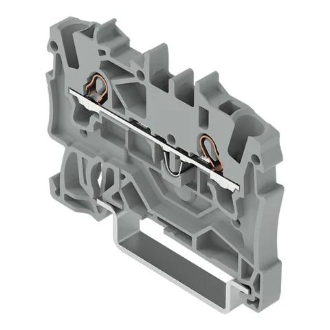 Wago 2001-1201 TOPJOB®S feedthrough terminal block; rail mount; 2-conductor; 4.2 mm wide; gray — Terminal Blocks