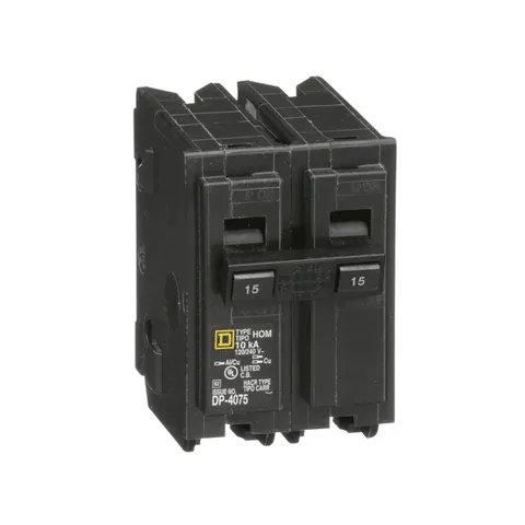 Schneider Electric HOM215 Mini circuit breaker, Homeline, 15A, 2 pole, 120/240VAC, 10kA AIR, standard type, plug in, UL — Accessori generali
