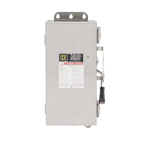 Schneider Electric HU361DS Safety switch, heavy duty, non fusible, 30A, 3 wire, 3 poles, 30hp, 600VAC/DC, Type 4, 4X, 5, 304 stainless steel — Akcesoria ogólne