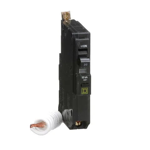 Schneider Electric QOB120EPD Mini circuit breaker, QO, 20A, 1 pole, 120VAC, 10kA, 30mA grd fault B, bolt on mount — General Accessories