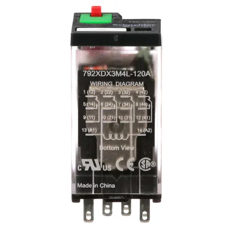 Schneider Electric 792XDX3M4L-120A Power relay, SE Relays, 4PDT, 3A, 120 VAC, cover with locking push button and LED — Akcesoria ogólne