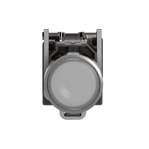 Schneider Electric XB4BW31B5 Illuminated push button, Harmony XB4, metal, white flush, 22mm, universal LED, plain lens, 1NO + 1NC, 24V AC DC — Switches & Modular Apparatus