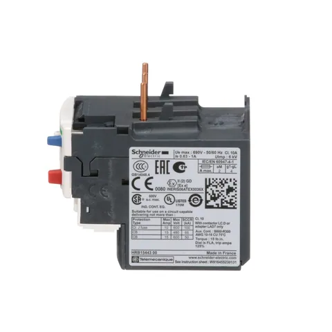 Schneider Electric LRD05 TeSys Deca, thermal overload relay, 0.63 to 1 A, class 10A — Schütze & Relais