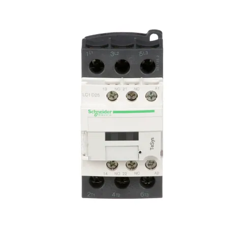 Schneider Electric LC1D25U7 IEC contactor, TeSys Deca, nonreversing, 25A, 15HP at 480VAC, up to 100kA SCCR, 3 phase, 3 NO, 240VAC 50/60Hz coil, open — Electrónica y PCB