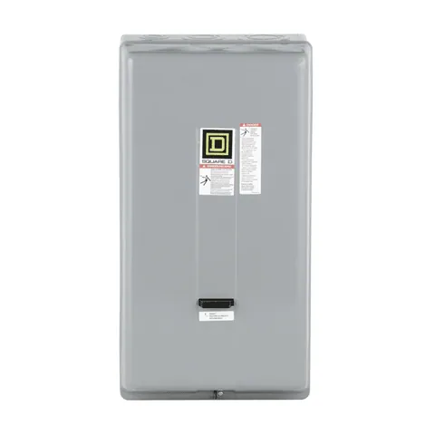 Schneider Electric 8536SEG1V02H30S NEMA motor starter Type S nonreversing Size 3 90A 50HP at 460VAC up to 100kA SCCR 3 phase 3 pole Motor Logic 120VAC coil NEMA 1 — Controllo e HMI