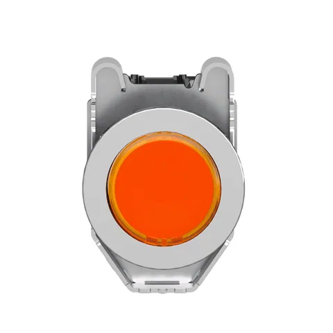 Schneider Electric XB4FW35B5 Illuminated Pushbutton, Harmony XB4, Metal, Orange Flush Mounted, 30mm, Universal LED, Plain Lens, 1NO + 1NC, 24V AC/DC — Interruttori e apparecchiature modulari