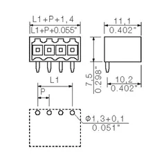 Weidmuller 1605150000 PCB Plug-In Connector Male Header 3.50 mm 10 Poles 90° — Terminal Blocks