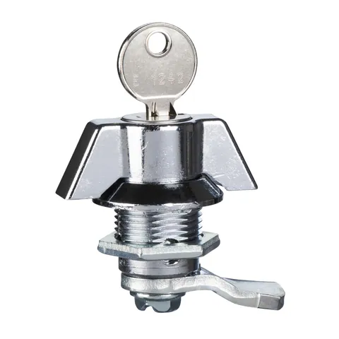 Schneider Electric NSYCL1242ECSX Chrome-plated handle lock 1242 E for Spacial S3X enclosure — General Accessories