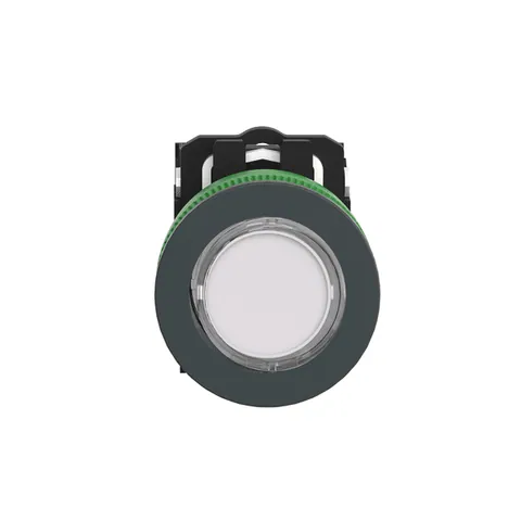 Schneider Electric XB5FW31M5 Illuminated push button, Harmony XB5, antimicrobial, plastic, white, 30mm, universal LED, 1NO + 1NC, 230...240V AC — Switches & Modular Apparatus