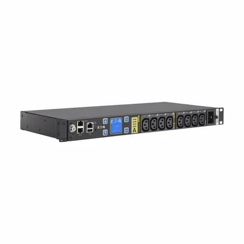 Eaton EMAT10-10 Managed rack PDU, 1U, C20 input, 3.84 kW max, 200-240V, 16A, 10 ft cord, Single-phase, Outlets: (8) C13 Outlet grip — General Accessories