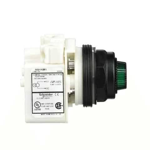 Schneider Electric 9001SKP1G31 30mm Push Button, Type SK, pilot light, transformer, 120 VAC, green fresnel cap — General Accessories