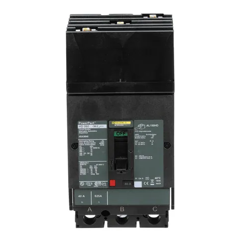 Schneider Electric HDA36040 Circuit breaker, PowerPacT H, 40A, 3 pole, 600VAC, 14kA, I-Line, thermal magnetic, 80%, ABC — Accessori generali