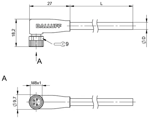 Balluff BCC02NA Sensor cables unshielded — General Accessories