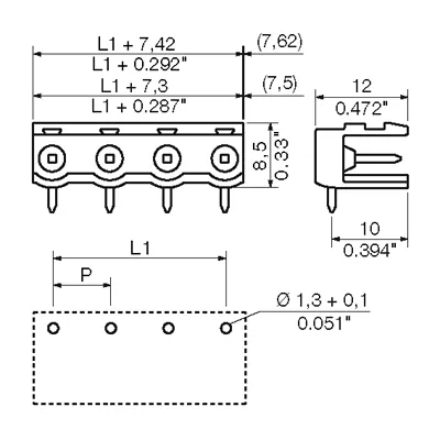 Weidmuller 1628410000 PCB Plug-in Connector Male Header 7.50 mm 90° 3.2SN OR BX — General Accessories