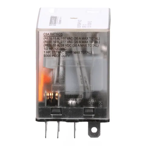 Schneider Electric 8501RS44P14V20 Plug in relay, Type R, miniature, 1 HP at 277 VAC, 15A resistive at 120 VAC, 14 blade, 4PDT, 4 NO, 4 NC, 120 VAC coil — General Accessories