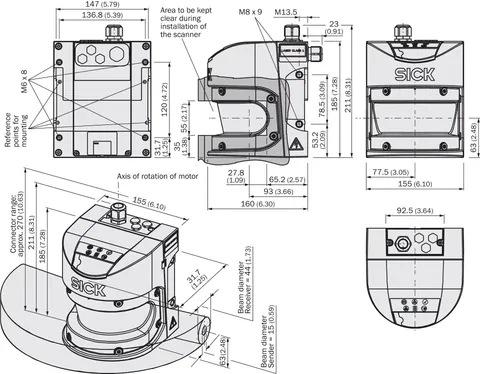 Sick 1023547 S30A-6011CA Safety Laser Scanner — Proximity & Inductive Sensors