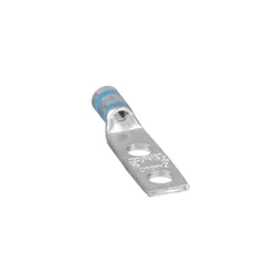 Panduit LCDX6-14A-L Compression Lug, 6 AWG, Tin-Plated Copper, Straight, Two 1/4" Stud — Złącza i wtyczki