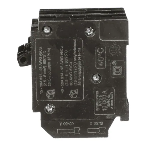 Schneider Electric HOMT1515240 Tandem circuit breaker, Homeline, 2 x 1 pole at 15A, 1 x 2 pole at 40A, 120/240VAC, 10kA AIR, plug in, UL — Accessori generali