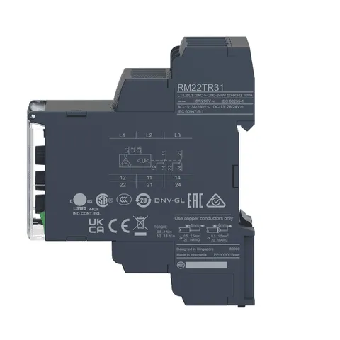 Schneider Electric RM22TR31 3-phase control relay, Harmony Control Relays, 8A, 2CO, overvoltage and undervoltage detection, 200…240V AC — Styczniki i przekaźniki