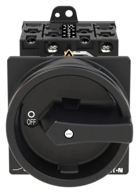Eaton 002689 Main Switch T3, 32 A, 4 Contact Units, 6 Pole, STOP Function, Black Rotary Handle — Control & HMI