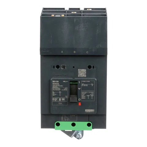 Schneider Electric BDA36100 Circuit breaker, PowerPacT B, 100A, 3 pole, 600Y/347VAC, 14kA, I-Line, thermal magnetic, 80%, ABC — Accessori generali