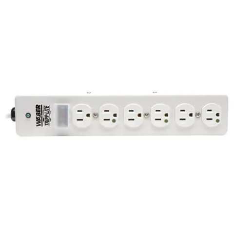 Tripp Lite SPS606HGRA UL1363 Hospital-Grade Surge Protector with 6 Outlets, 6 ft. Cord, 1050 Joules — Fuentes de alimentación