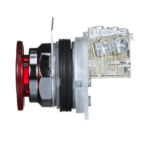 Schneider Electric 9001KR9RH13 30mm Push Button, Type K, push pull operator, red mushroom cap, 1 NO and 1 NC — Switches & Modular Apparatus