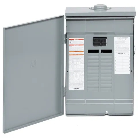 Schneider Electric QO120M100PRB Load center, QO, 1 phase, 20 spaces, 24 circuits, 100A convertible main breaker, PoN, NEMA3R, UL — General Accessories