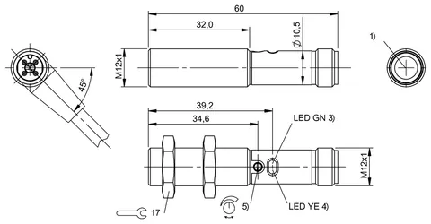 Balluff BOS01TY Cylindrical throughbeam photoelectric sensors with M12 thread and diff... — General Accessories