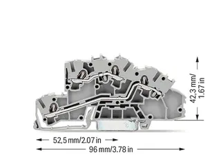 Wago 2003-7642 Multilevel installation terminal block; with operating slots; 2.5 mm²; L/L; Push-in CAGE CLAMP®; 2,50 mm²; gray — Terminal Blocks